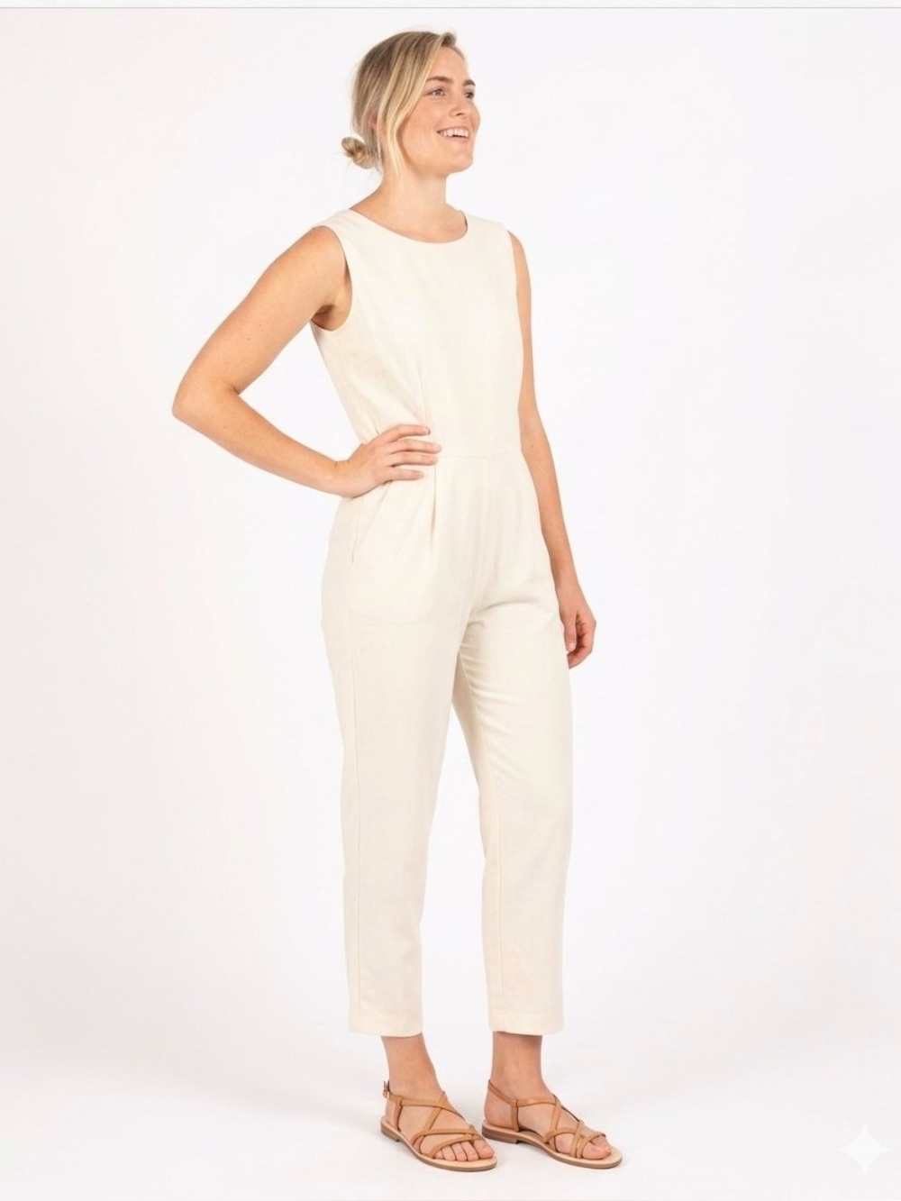 Omza Raw 100% silk minimalist jumpsuit romper size M